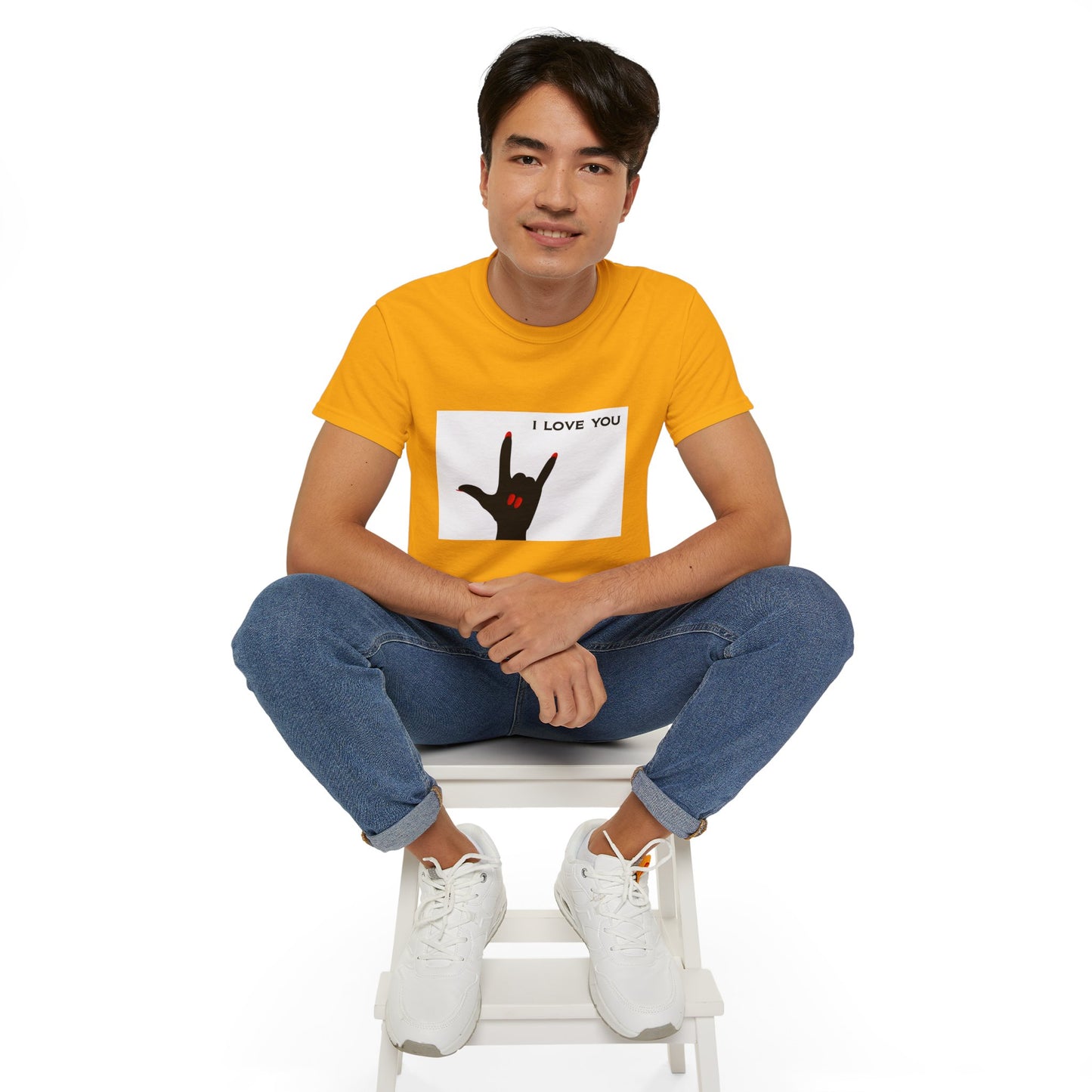 Unisex Ultra Cotton Tee "I LOVE YOU" Sign Language Hand