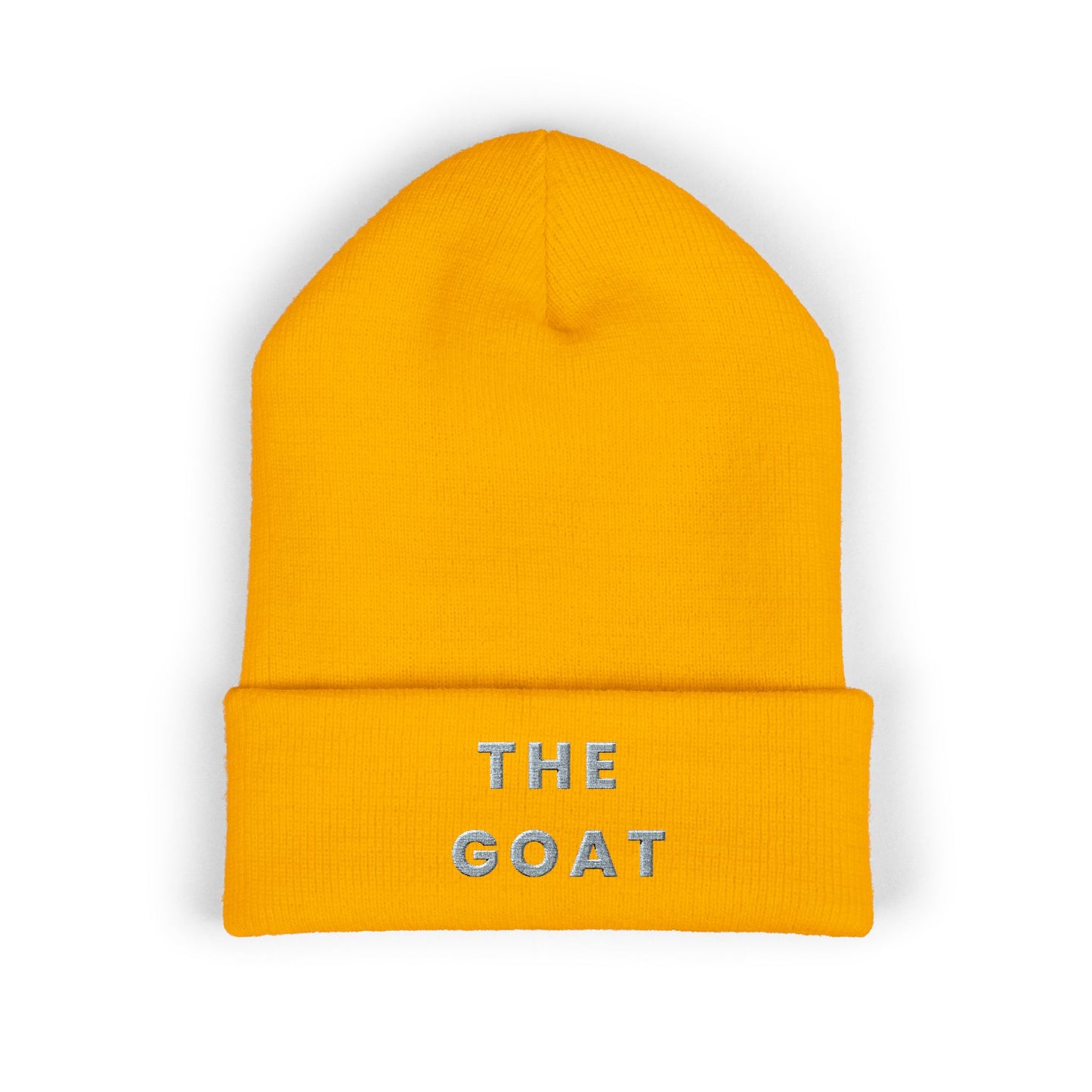 THE GOAT Embroidered Cuffed Beanie — Classic Knit Winter Hat
