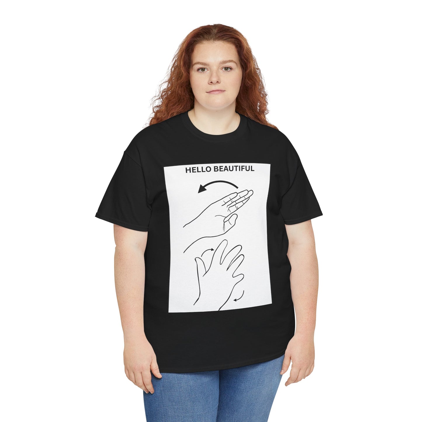 Hello Beautiful Sign Language T-Shirt — ASL Floral Graphic Tee