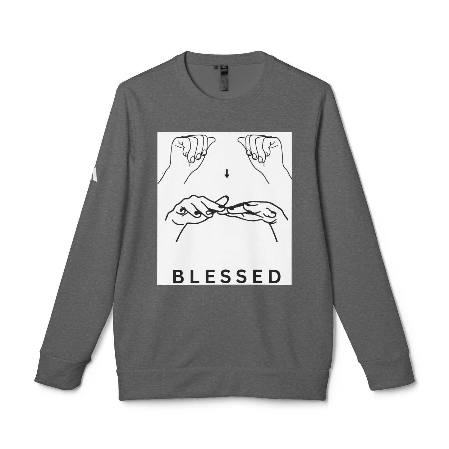 Blessed Hand Sign Crewneck Sweatshirt — adidas Unisex Fleece
