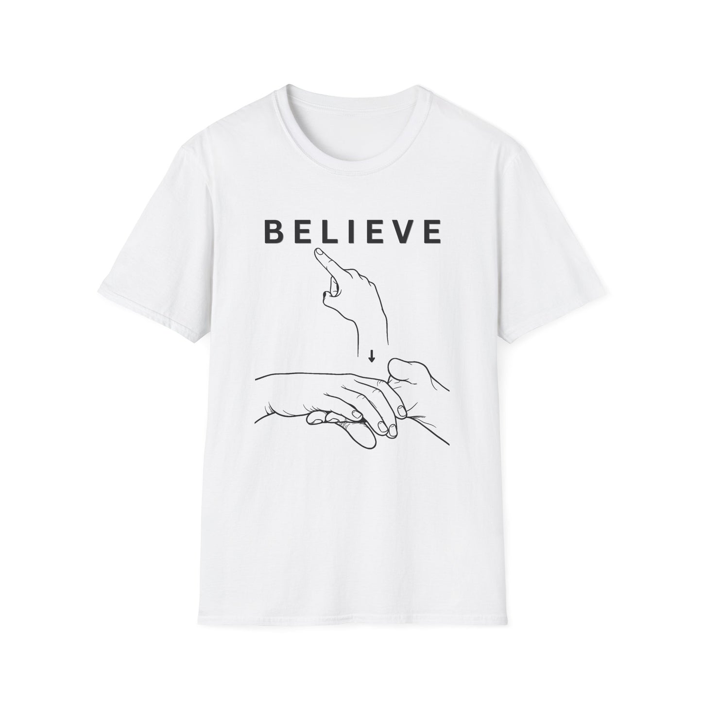 Believe Minimalist T‑Shirt — Inspirational Hand‑Line Art Tee