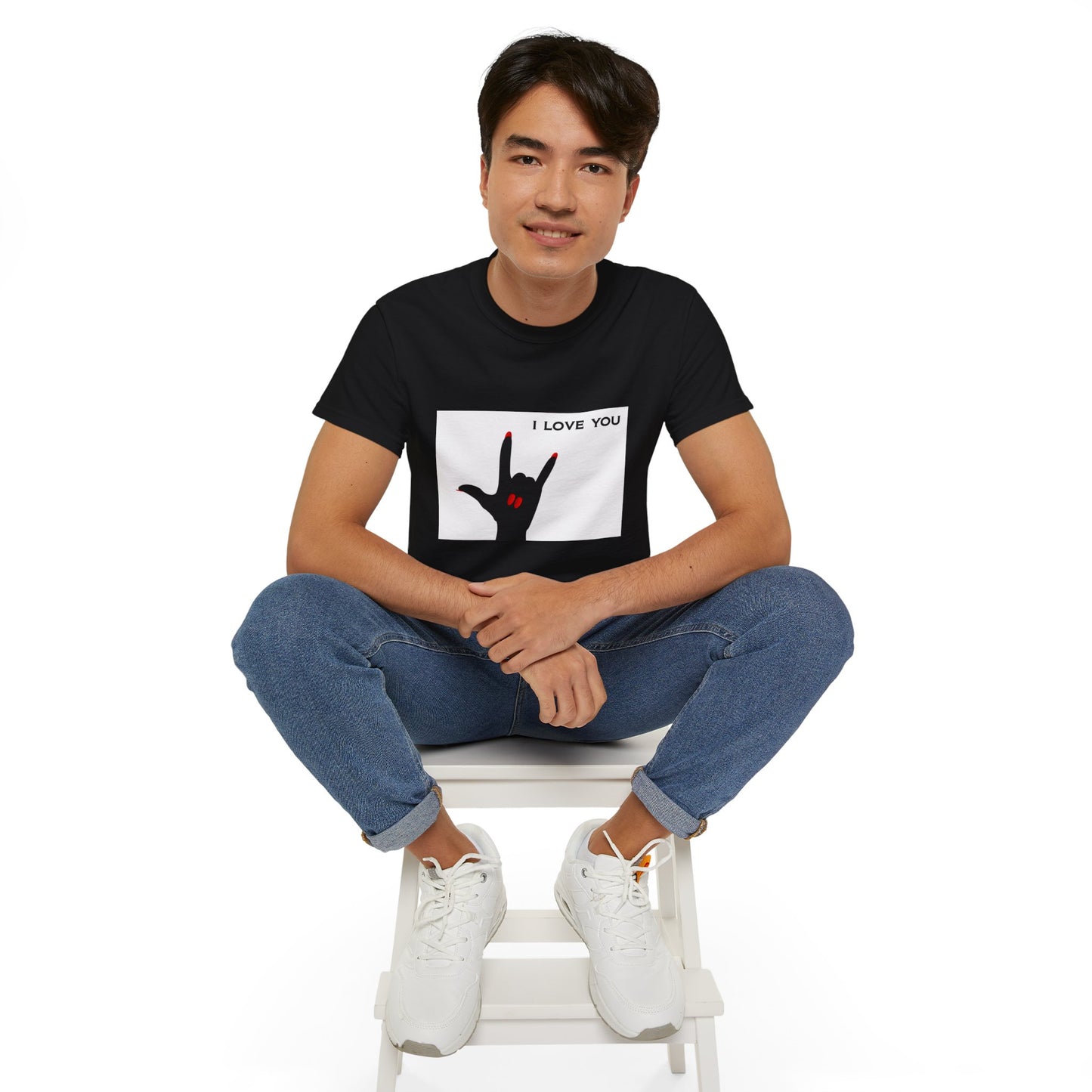 Unisex Ultra Cotton Tee "I LOVE YOU" Sign Language Hand